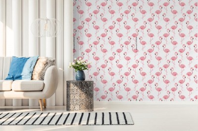 Tapeta Symetryczna mozaika z flamingów