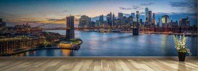 Fototapeta Panorama Nowego Jorku z Brooklyn Bridge