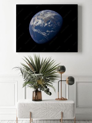 Obrazy do salonu Ziemia na czarnym tle