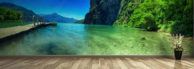 Fototapeta Pomost 3D nad jeziorem