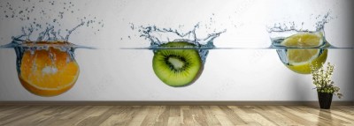 Fototapeta Różne rodzaje owoców w wodzie