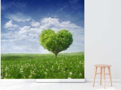 Fototapeta Drzewo w kształcie zielonego serca