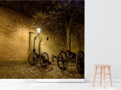 Fototapeta Historyczne armaty na ulicach Pragi