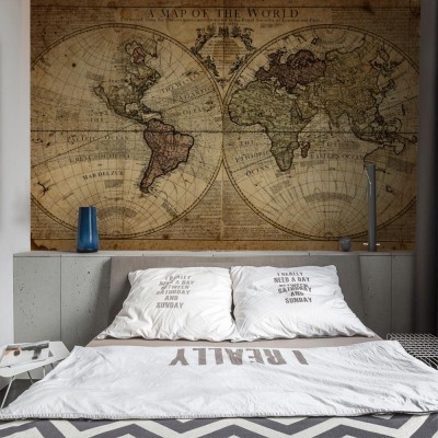 Fototapeta Archiwalna mapa świata na papirusie