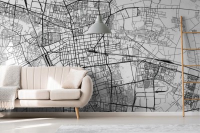 Fototapeta mapa miasta Łódź, Polska