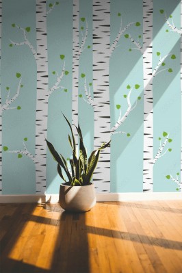 Fototapeta Brzoza na pastelowym tle