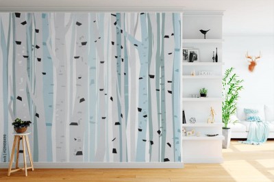 Fototapeta Wzór lasu brzozowego