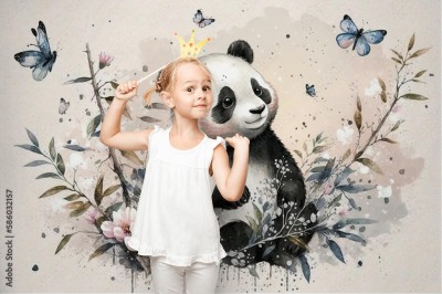 Fototapeta z Pandą dla dziewczynek