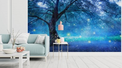 Fototapeta Drzewo wróżki w zaczarowanym lesie