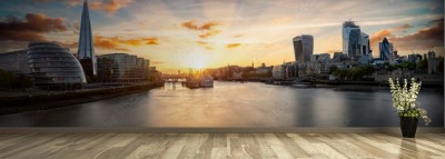 Fototapeta Panorama Londynu o zachodzie słońca