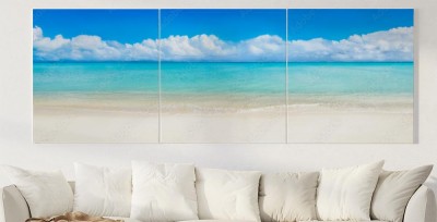 Obraz na płótnie Lato słońce morze i plaża jako tło panoramiczne