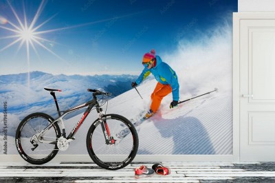 Fototapeta Narciarz na stoku