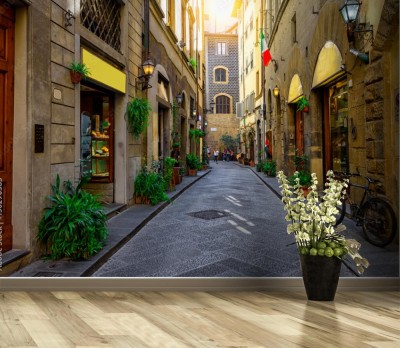 Fototapeta Wąska i przytulna uliczka we Florencji