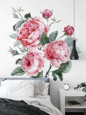Fototapeta Wzór stylizowany na rysunek akwarelą bukietu z róż