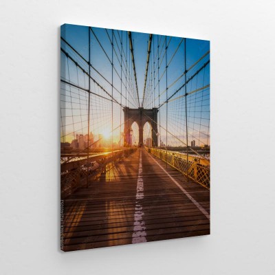 Obraz na płótnie Most Brooklyński 3D w Nowy Jork w świetle słonecznym