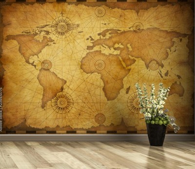 Fototapeta Mapa starego świata w stylu vintage