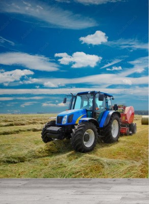 Fototapeta Niebieski traktor