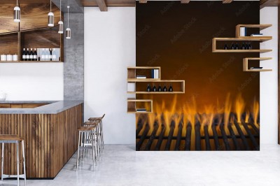 Fototapeta Płomienny gorący grill
