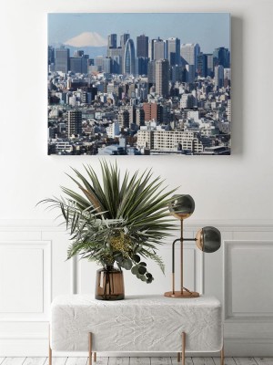 Obraz na płótnie Wieżowce Fuji i Shinjuku oraz gęsty pejzaż miejski