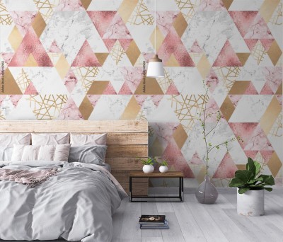 Tapeta do sypialni z modnym wzorem geometrycznym