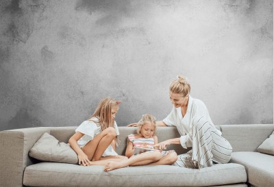 Fototapeta Szare tło z plamami farby