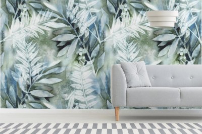 Fototapeta do salonu z modnym motywem roślinnym