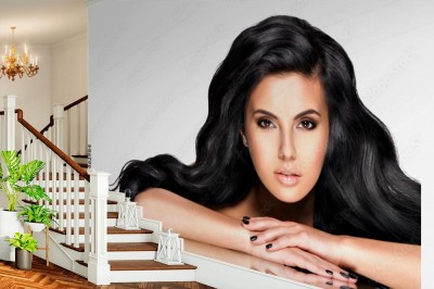 Fototapeta Piękne kruczoczarne włosy