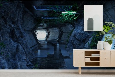 Fototapeta Rozbita stacja kosmiczna