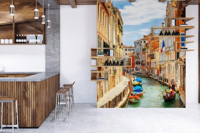 Fototapeta Widok na kanał Rio Marin z Ponte de la Bergami w Wenecji