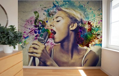 Naklejki na meble piosenkarka vintage