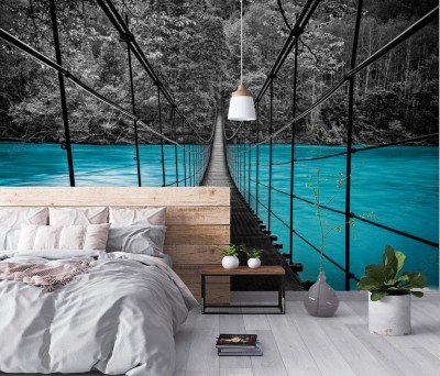 Fototapeta Most 3D wiszący nad błękitem