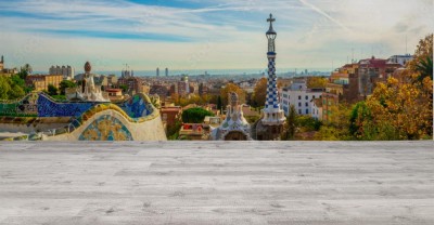 Fototapeta Panoramiczny widok Park Guell w Barcelonie