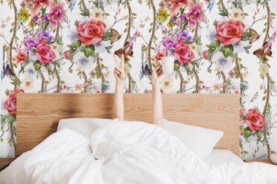 Tapeta pnącza kwiatowe