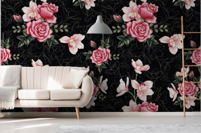Fototapeta Orchidea na czarnym tle
