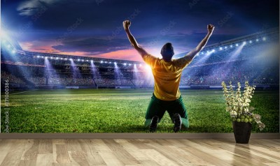 Fototapeta Piłkarz na stadionie