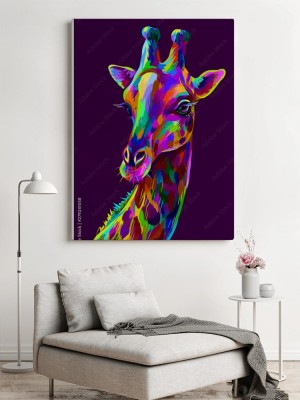 Obraz na płótnie Abstrakcyjny portret kolorowej żyrafy