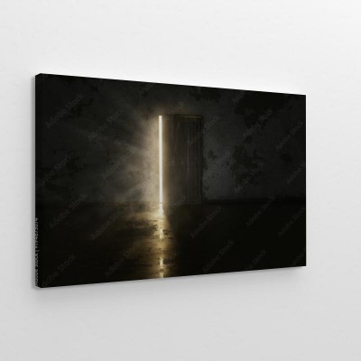 Obraz na płótnie Tajemnicze drzwi w ciemnym pokoju