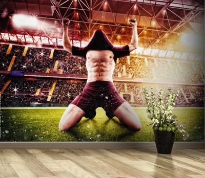 Fototapeta Cieszynka po strzeleniu gola w piłce nożnej