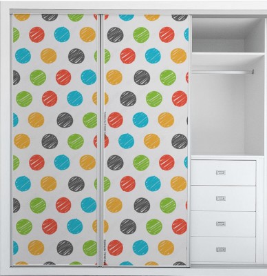 Naklejki na meble w kolorowe kropki doodle