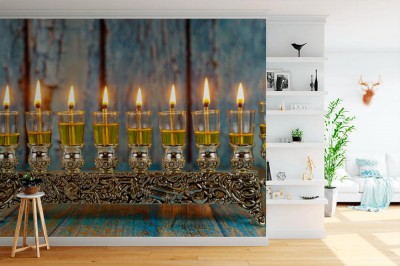 Fototapeta Symbole hannukah w święto żydowskie - menora
