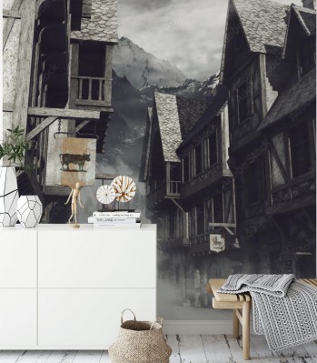 Fototapeta Ulica średniowiecznego miasteczka w górach