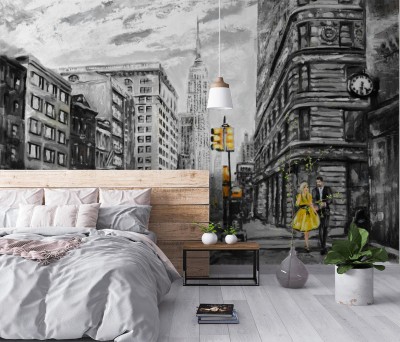 Fototapeta Nowy Jork w szarych i żółtych kolorach