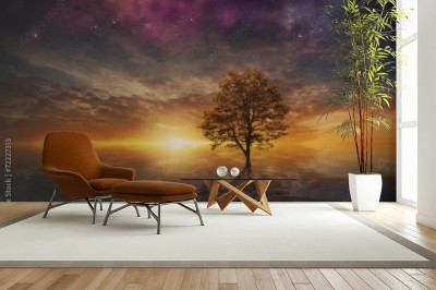 Fototapeta Surrealistyczne drzewo w jeziorze