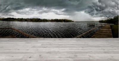 Fototapeta Wiosenna burza nad jeziorem