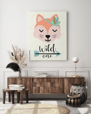 Obraz na płótnie Ręcznie rysowane kreskówka z napisem Wild One