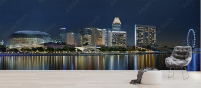 Fototapeta Panorama Singapuru w nocy