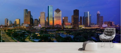 Fototapeta Panoramę miasta Houston tuż po zachodzie słońca