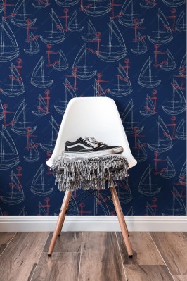 Fototapeta ścienna z abstrakcyjnym wzorem marynarskim