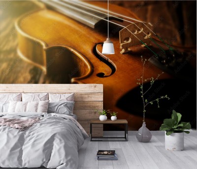 Fototapeta do restauracji - Skrzypce w stylu vintage