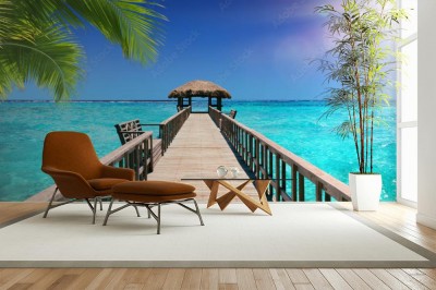 Fototapeta Pomost 3D do tropikalnego raju